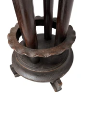 Six Art Deco Amsterdamse School Stools with Leather Tops, 1920s